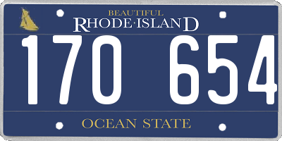 RI license plate 170654