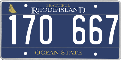 RI license plate 170667