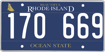 RI license plate 170669