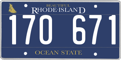 RI license plate 170671