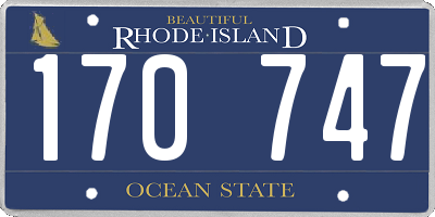 RI license plate 170747
