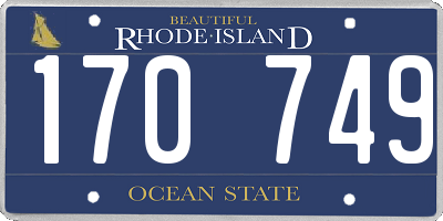RI license plate 170749