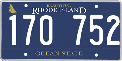 RI license plate 170752