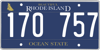 RI license plate 170757