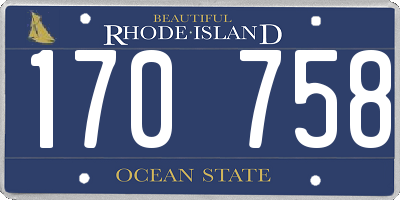 RI license plate 170758