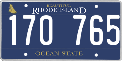 RI license plate 170765