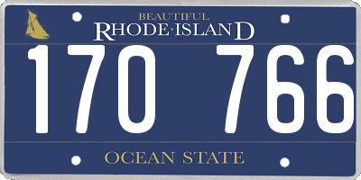 RI license plate 170766