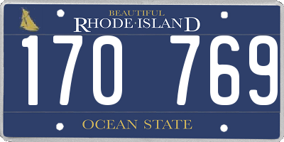 RI license plate 170769