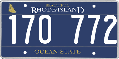 RI license plate 170772