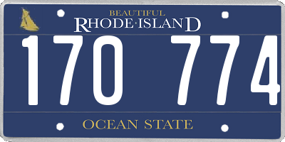 RI license plate 170774