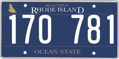RI license plate 170781