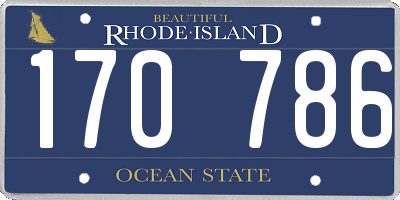 RI license plate 170786