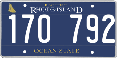 RI license plate 170792