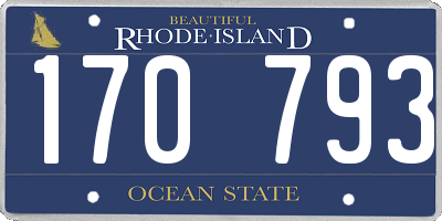 RI license plate 170793