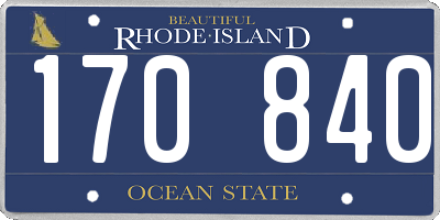 RI license plate 170840