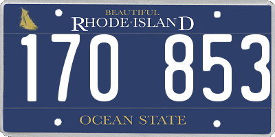 RI license plate 170853