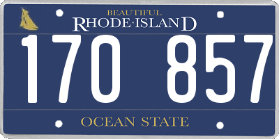 RI license plate 170857
