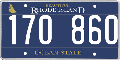 RI license plate 170860