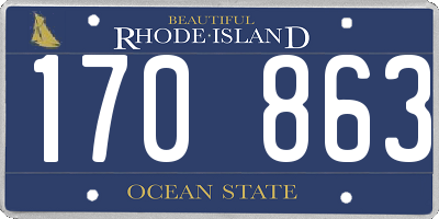 RI license plate 170863