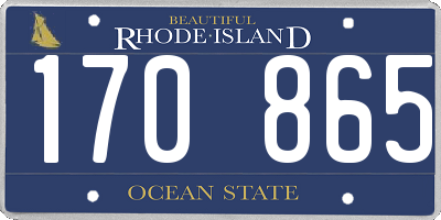 RI license plate 170865