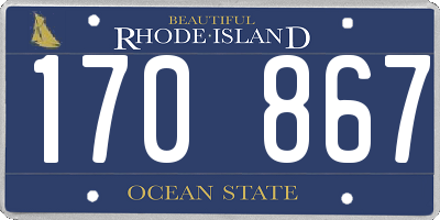 RI license plate 170867
