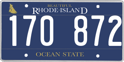 RI license plate 170872