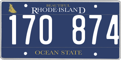 RI license plate 170874