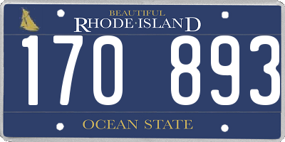 RI license plate 170893