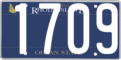 RI license plate 1709