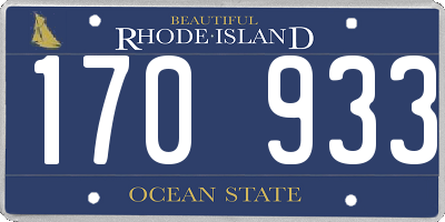 RI license plate 170933