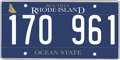 RI license plate 170961