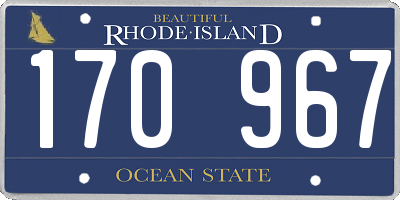 RI license plate 170967