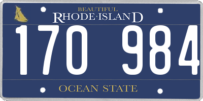 RI license plate 170984