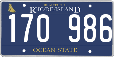 RI license plate 170986