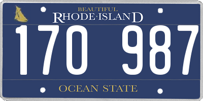 RI license plate 170987