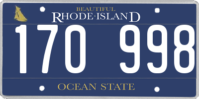 RI license plate 170998