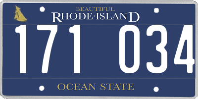 RI license plate 171034