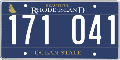 RI license plate 171041