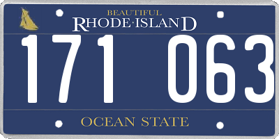 RI license plate 171063