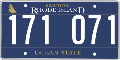 RI license plate 171071