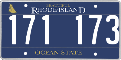 RI license plate 171173