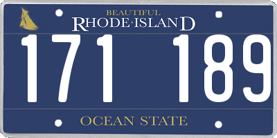 RI license plate 171189