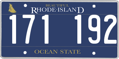 RI license plate 171192