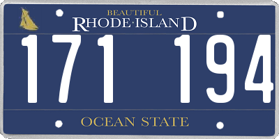 RI license plate 171194