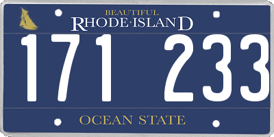 RI license plate 171233