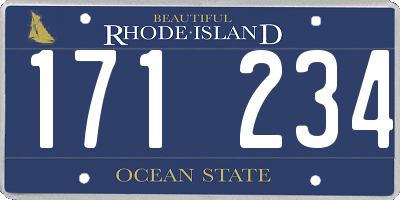 RI license plate 171234