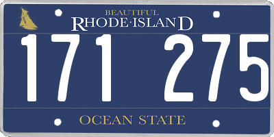RI license plate 171275