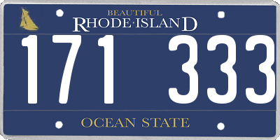 RI license plate 171333