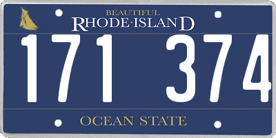 RI license plate 171374