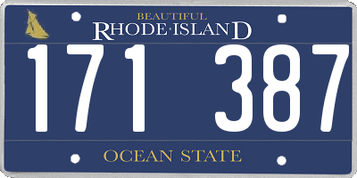 RI license plate 171387